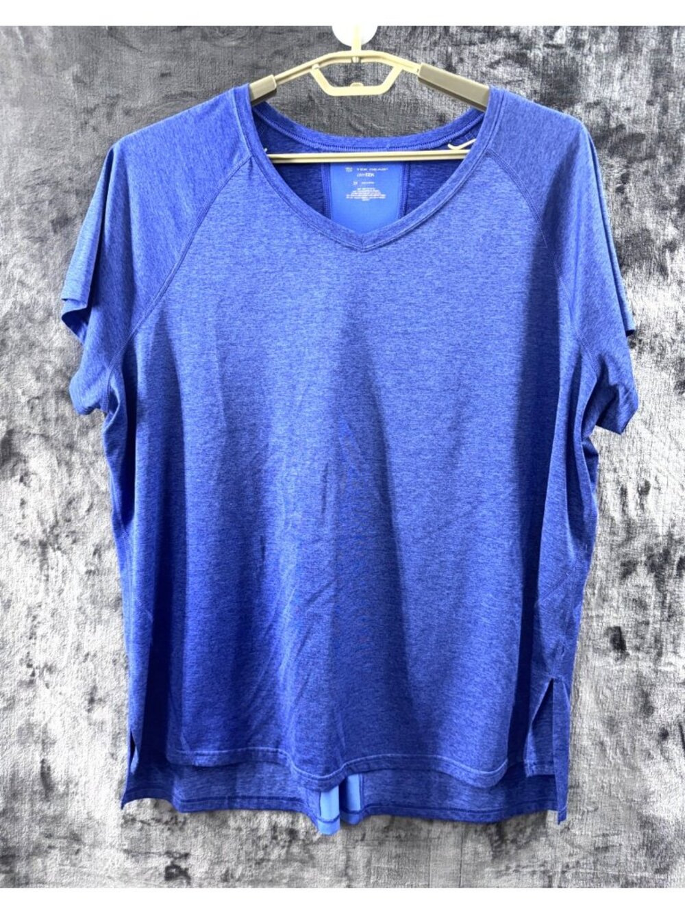 Tek Gear DryTek Womens 2X Blue Athletic V Neck Performance Top
